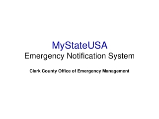 MyStateUSA Emergency Notification System