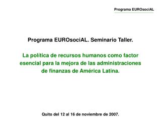 Programa EUROsociAL