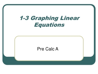 1-3 Graphing Linear Equations
