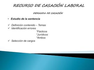 RECURSO DE CASACIÓN LABORAL