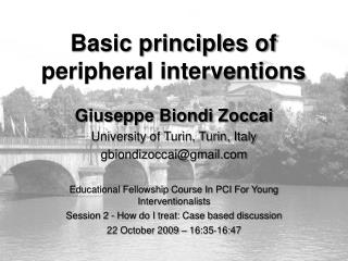 Basic principles of peripheral interventions