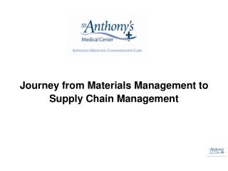 Journey from Materials Management to Supply Chain Management