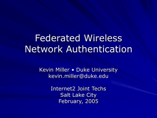 Federated Wireless  Network Authentication