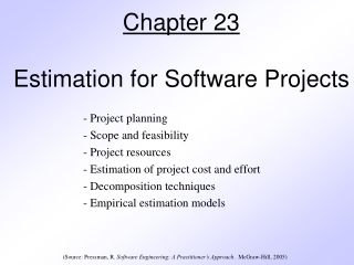 Chapter 23 Estimation for Software Projects