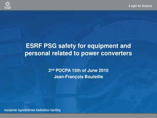 ESRF PSG safety for equipment and personal related to power converters