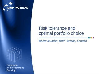 Risk tolerance and  optimal portfolio choice