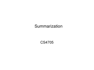 Summarization