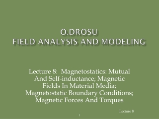 O.DROSU Field ANALYSIS AND MODELING