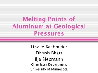 Melting Points of Aluminum at Geological Pressures