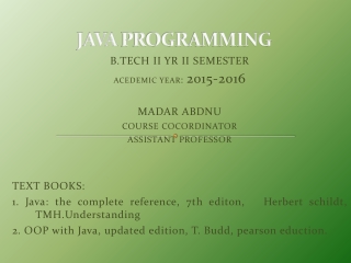 JAVA  PROGRAMMING