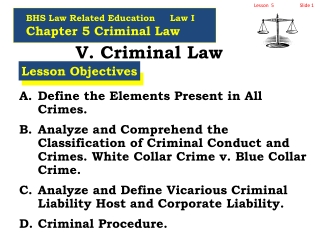 V. Criminal Law