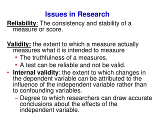 Issues in Research