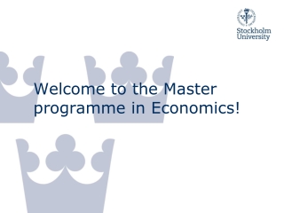 Welcome to the Master programme in Economics!