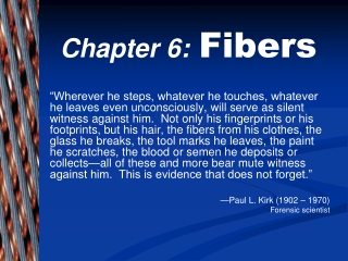 Chapter 6: Fibers