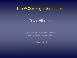 The ACSE Flight Simulator