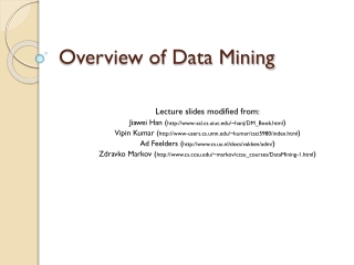 Overview of Data Mining