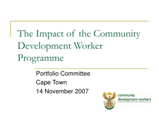 The Impact of the Community Development Worker Programme