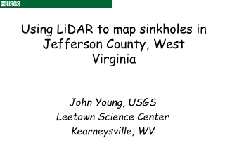 Using LiDAR to map sinkholes in Jefferson County, West Virginia