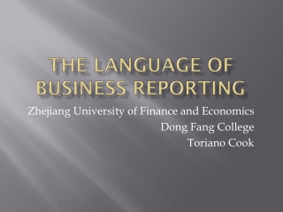 The Language of business Reporting