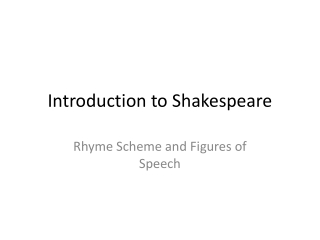 Introduction to Shakespeare