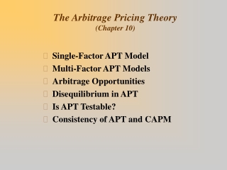 The Arbitrage Pricing Theory (Chapter 10)