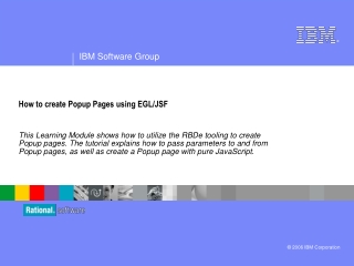 How to create Popup Pages using EGL/JSF
