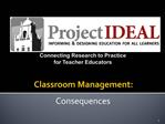 Connecting Research to Practice for Teacher Educators Classroom Management: