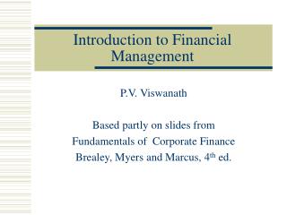 Introduction to Financial Management