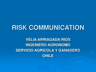 RISK COMMUNICATION