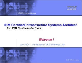 IBM Certified Infrastructure Systems Architect	 for  IBM Business Partners