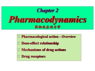 Chapter 2 Pharmacodynamics 药物效应动力学