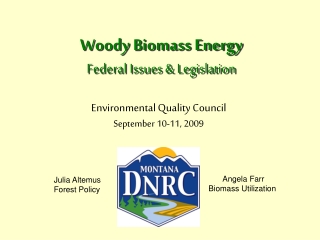 Woody Biomass Energy Federal Issues &amp; Legislation