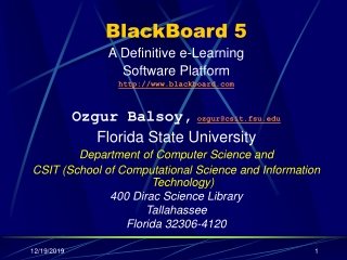 BlackBoard 5 A Definitive e-Learning  Software Platform blackboard