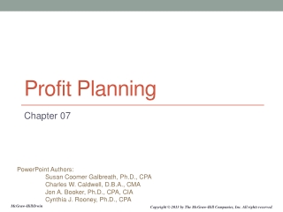 Profit Planning