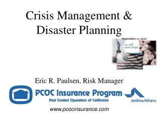 Crisis Management &amp;  Disaster Planning