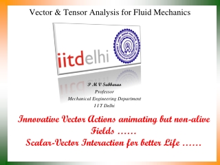 Vector &amp; Tensor Analysis for Fluid Mechanics