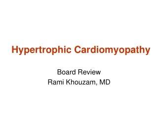 Hypertrophic Cardiomyopathy