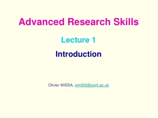 Lecture 1  Introduction