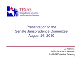 Presentation to the Senate Jurisprudence Committee August 26, 2010