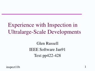 Experience with Inspection in Ultralarge-Scale Developments