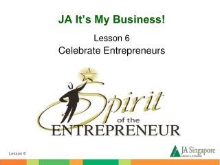 Lesson 6 Celebrate Entrepreneurs