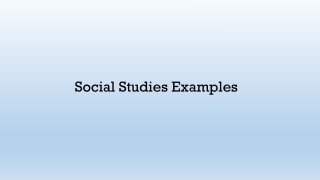 Social Studies Examples