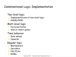 Combinational Logic Implementation