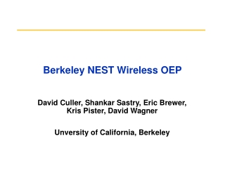 Berkeley NEST Wireless OEP