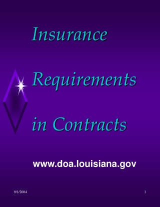 Insurance  Requirements  in Contracts