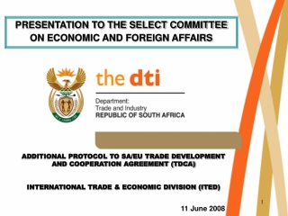 ADDITIONAL PROTOCOL TO SA/EU TRADE DEVELOPMENT AND COOPERATION AGREEMENT (TDCA)