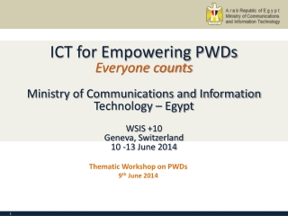 Thematic Workshop on PWDs 9 th  June 2014