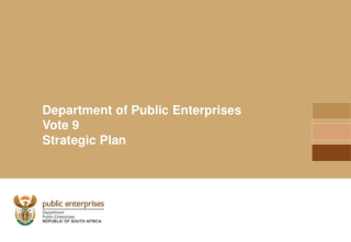 Department of Public Enterprises  Vote 9 Strategic Plan