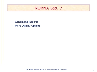 NORMA Lab. 7