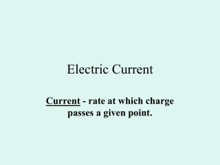 Electric Current